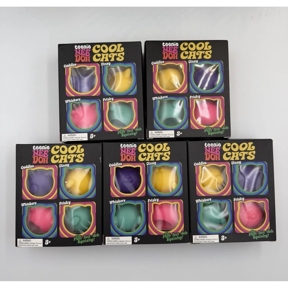 Teenie NEEDOH Cool Cats 4 Pack Nee Doh Mini - 5 Boxes